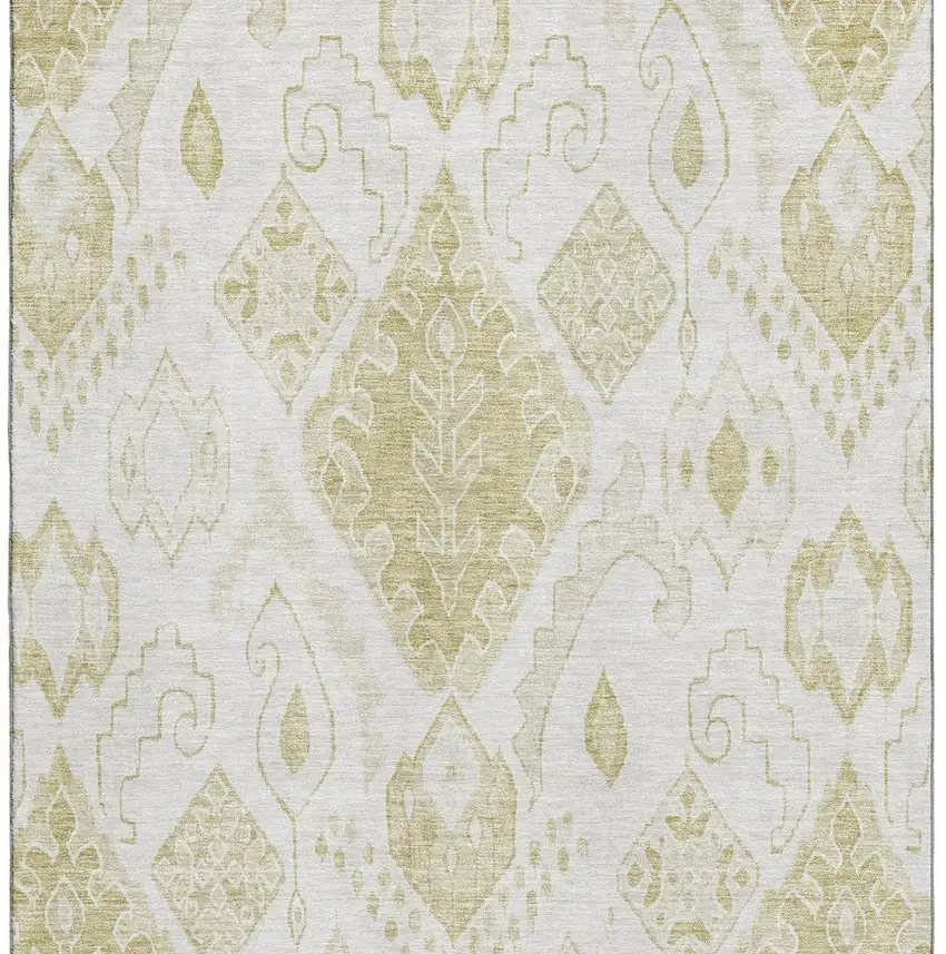 Beige And Ivory Moroccan Washable Area Rug With UV Protection Photo 4