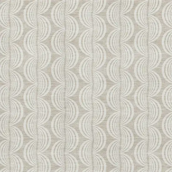 Beige And Ivory Ogee Washable Area Rug With UV Protection Photo 2