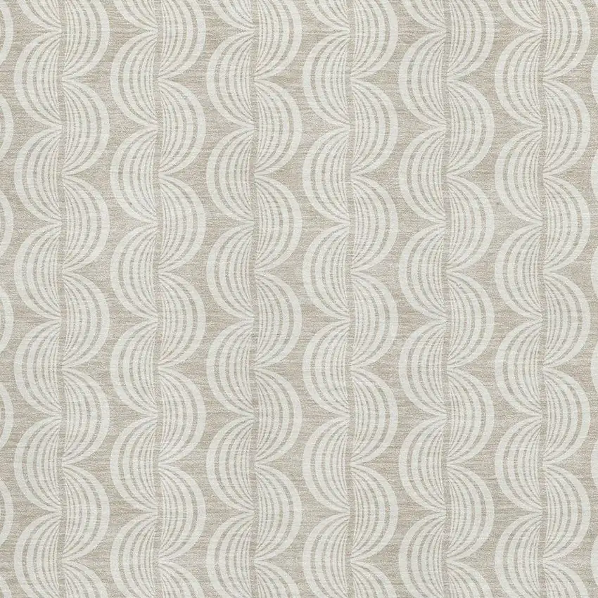 Beige And Ivory Ogee Washable Area Rug With UV Protection Photo 2