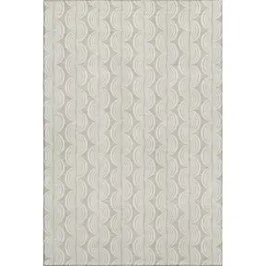 Photo of Beige And Ivory Ogee Washable Area Rug With UV Protection