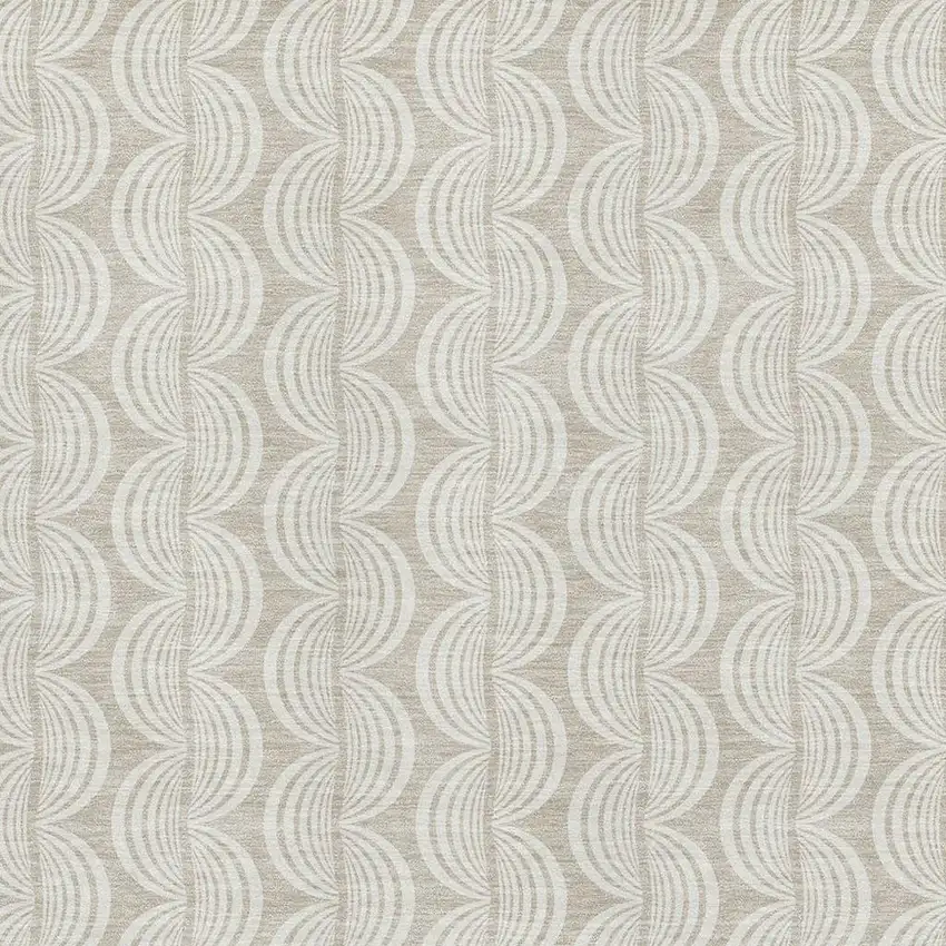 Beige And Ivory Ogee Washable Area Rug With UV Protection Photo 2