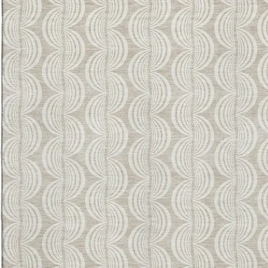 Beige And Ivory Ogee Washable Area Rug With UV Protection Photo 2