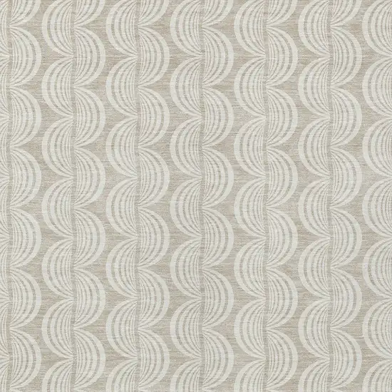Beige And Ivory Ogee Washable Indoor Outdoor Area Rug Photo 5