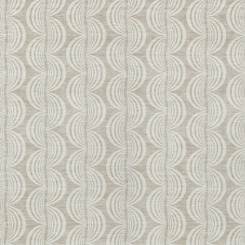 Beige And Ivory Ogee Washable Indoor Outdoor Area Rug Photo 5