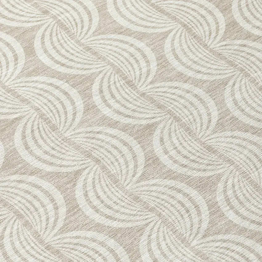 Beige And Ivory Ogee Washable Indoor Outdoor Area Rug Photo 8