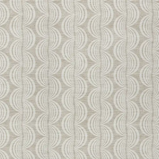 Beige And Ivory Ogee Washable Indoor Outdoor Area Rug Photo 5