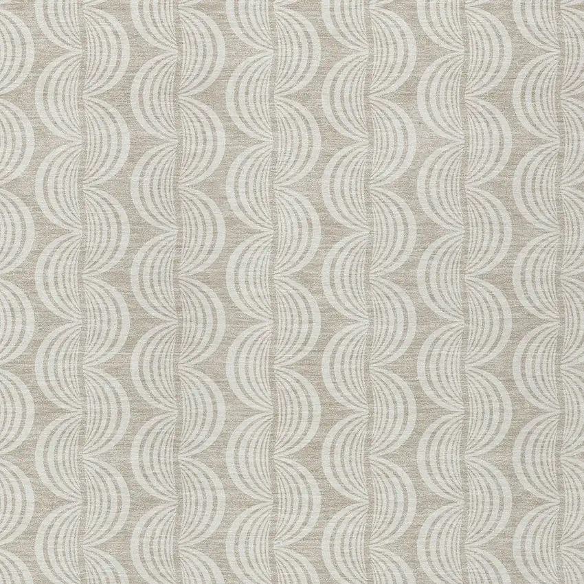 Beige And Ivory Ogee Washable Indoor Outdoor Area Rug Photo 5