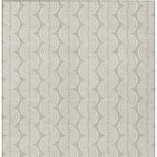 Beige And Ivory Ogee Washable Indoor Outdoor Area Rug Photo 6