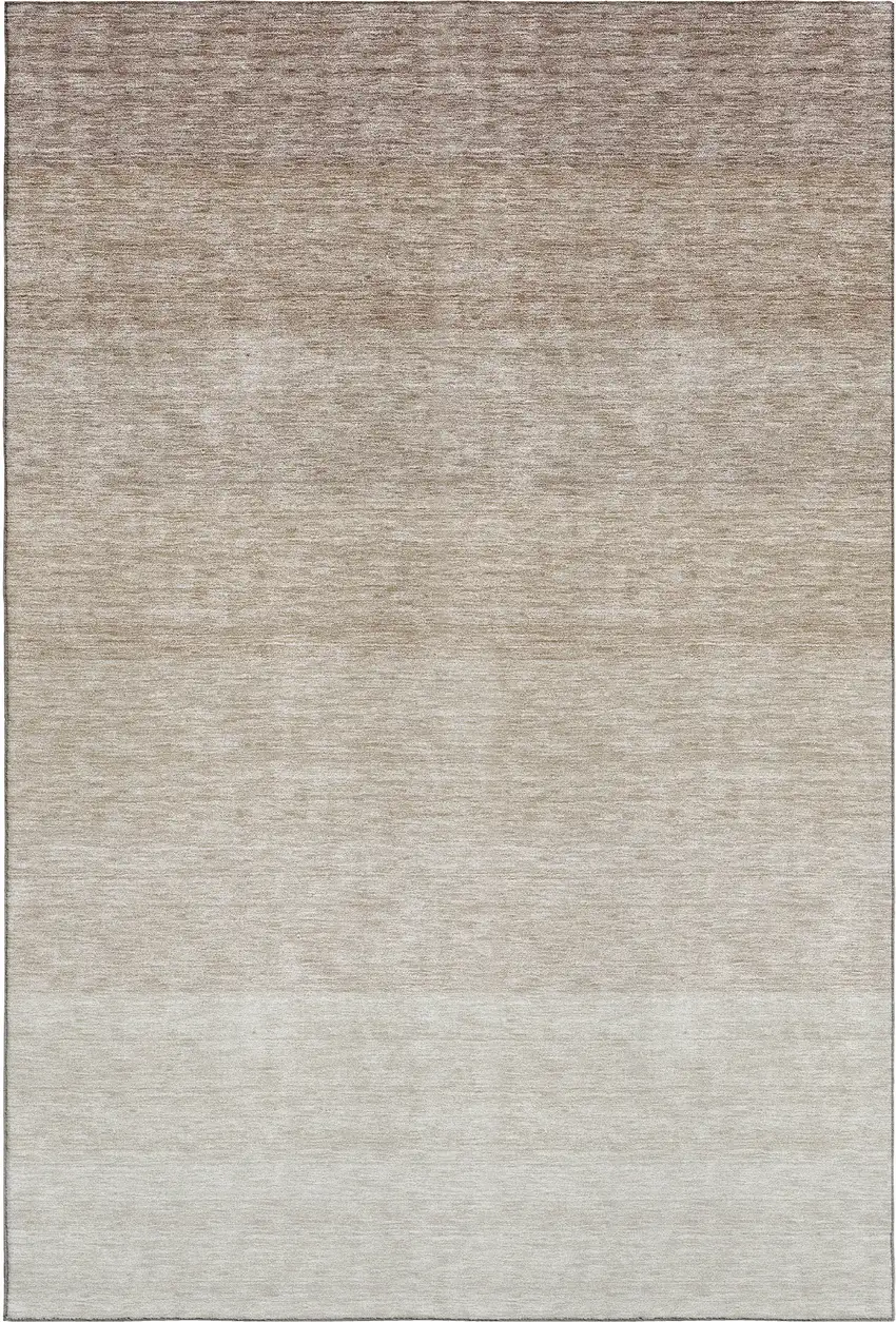 Beige And Ivory Ombre Washable Area Rug With UV Protection Photo 5