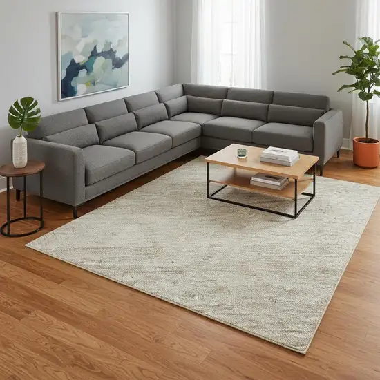 Beige And Ivory Ombre Washable Area Rug With UV Protection Photo 2