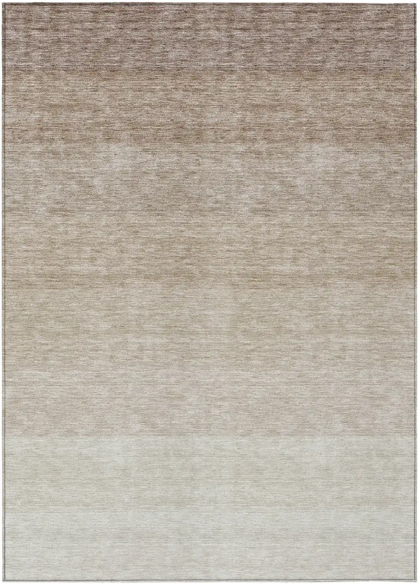 Beige And Ivory Ombre Washable Indoor Outdoor Area Rug Photo 2