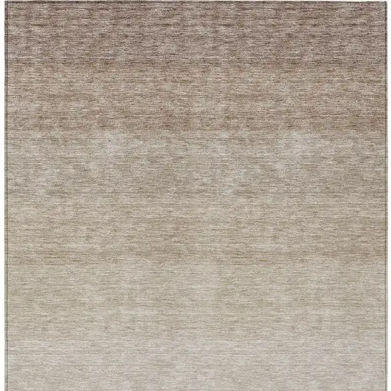 Beige And Ivory Ombre Washable Indoor Outdoor Area Rug Photo 6