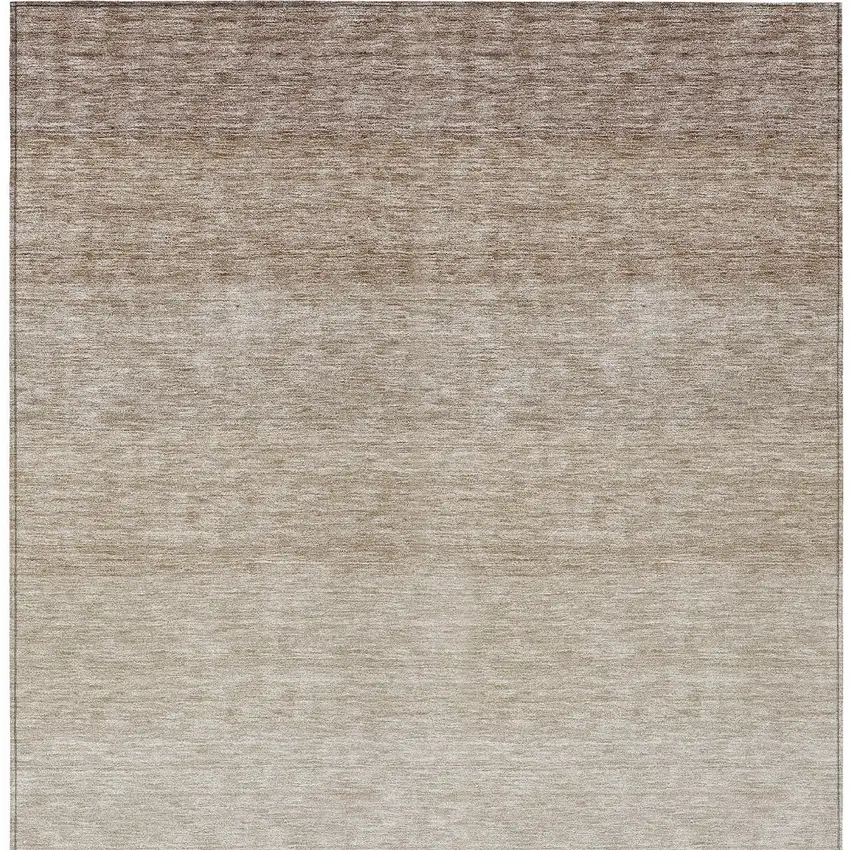 Beige And Ivory Ombre Washable Indoor Outdoor Area Rug Photo 6