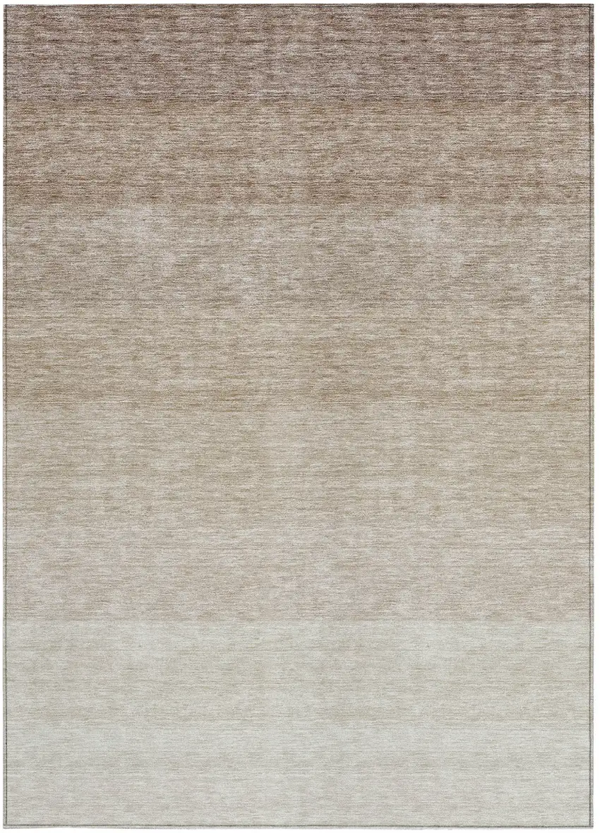 Beige And Ivory Ombre Washable Indoor Outdoor Area Rug Photo 6