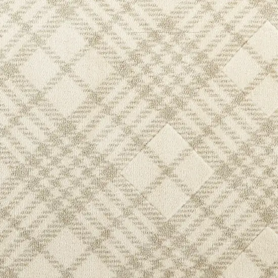 Beige And Ivory Plaid Area Rug Photo 6