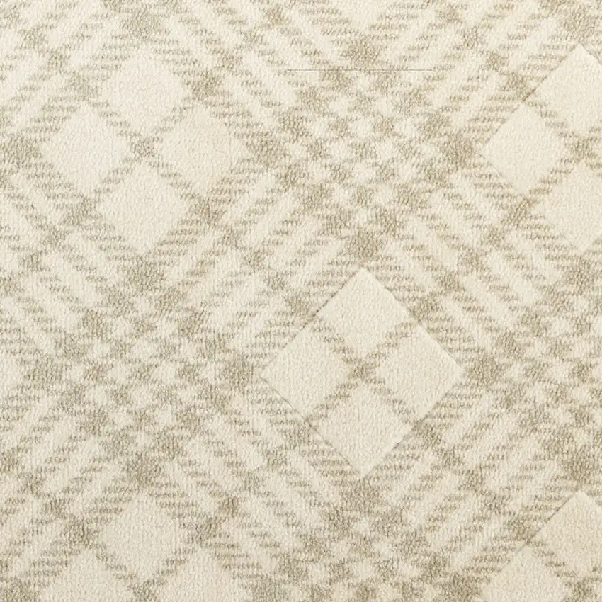 Beige And Ivory Plaid Area Rug Photo 6