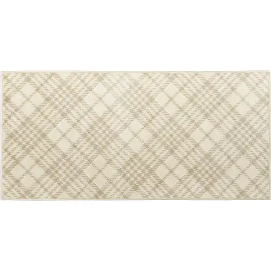 Beige And Ivory Plaid Area Rug Photo 4