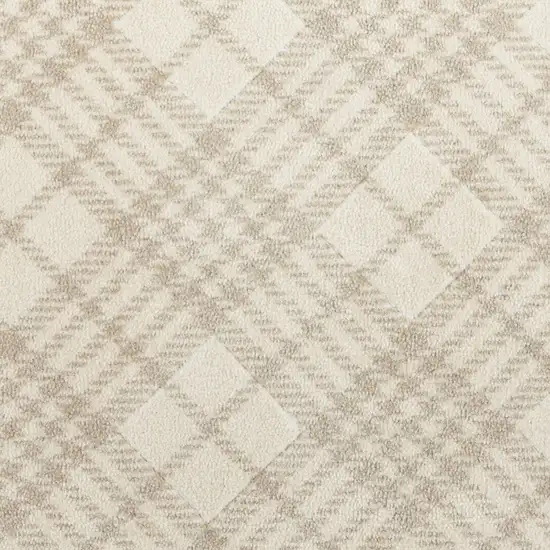 Beige And Ivory Plaid Area Rug Photo 6