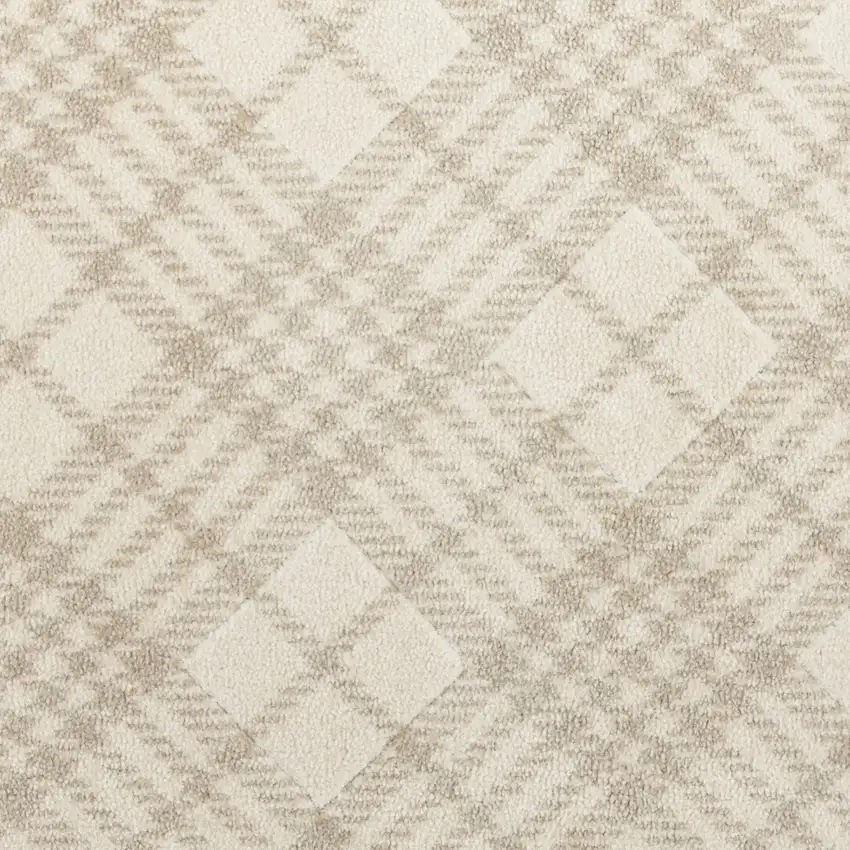 Beige And Ivory Plaid Area Rug Photo 6