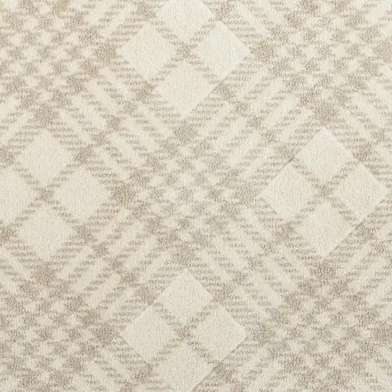 Beige And Ivory Plaid Area Rug Photo 2