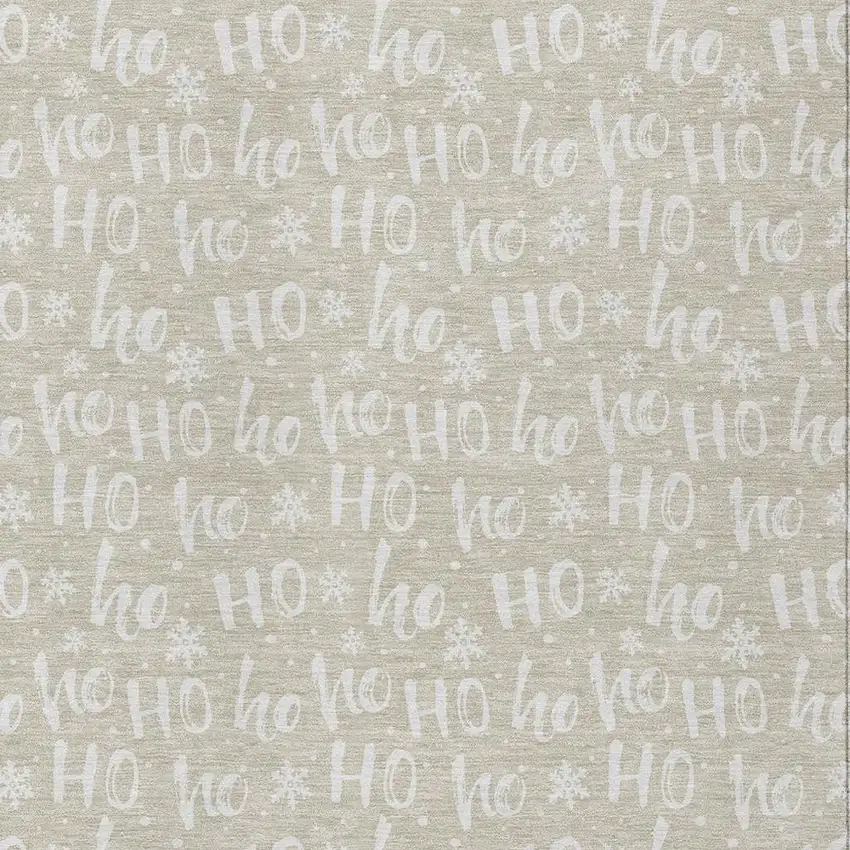 Beige And Ivory Polka Dot Washable Indoor Outdoor Area Rug Photo 3