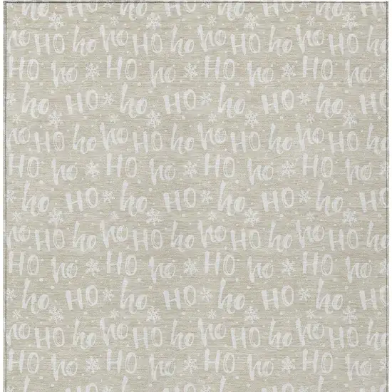 Beige And Ivory Polka Dot Washable Indoor Outdoor Area Rug Photo 4