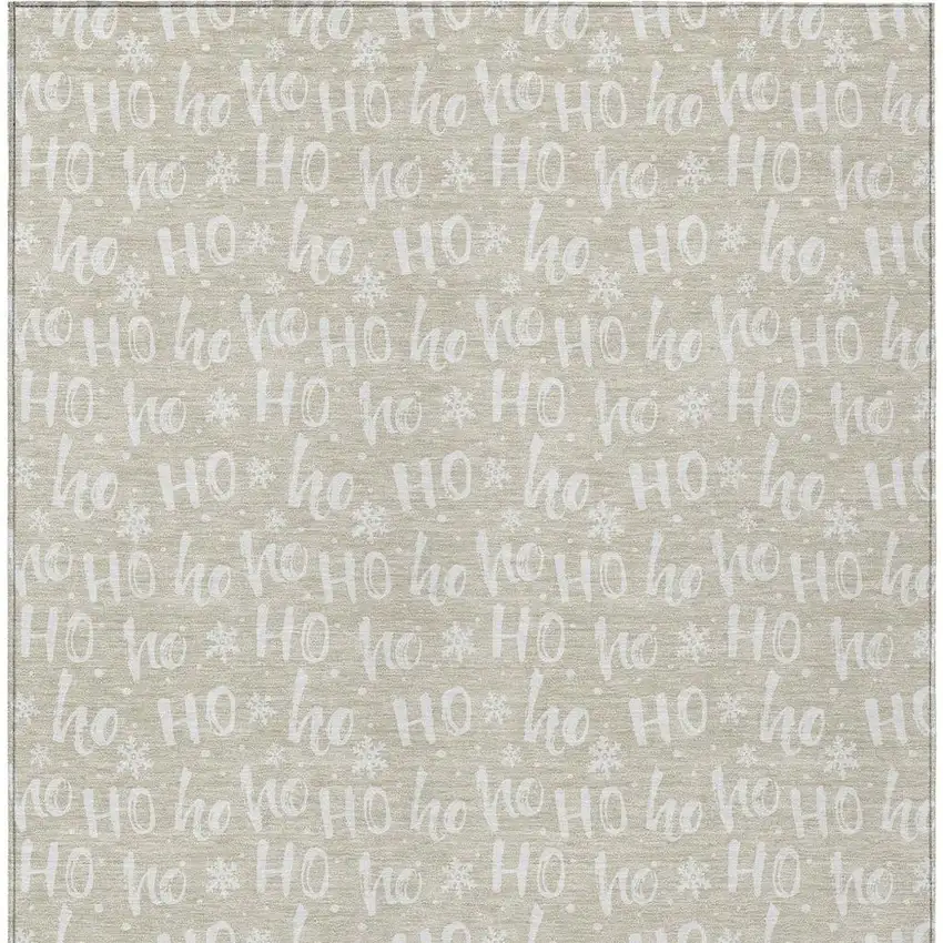 Beige And Ivory Polka Dot Washable Indoor Outdoor Area Rug Photo 4