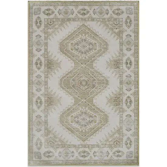 Beige And Ivory Southwestern Distressed Area Rug Photo 2