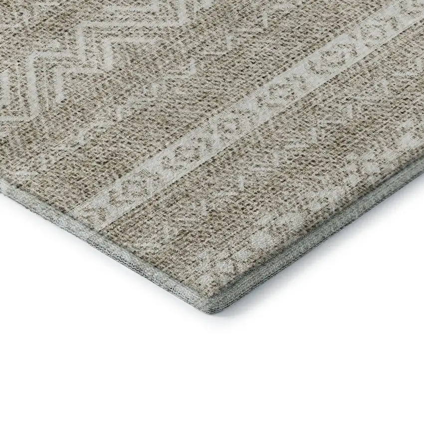 Beige And Ivory Southwestern Washable Area Rug With UV Protection Photo 8