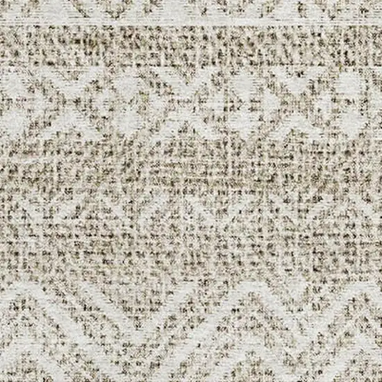 Beige And Ivory Southwestern Washable Area Rug With UV Protection Photo 3