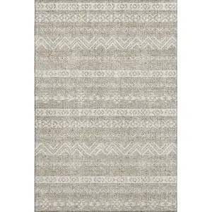 Photo of Beige And Ivory Southwestern Washable Area Rug With UV Protection