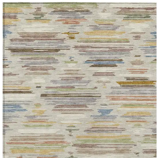 Beige And Ivory Southwestern Washable Indoor Outdoor Area Rug Photo 2