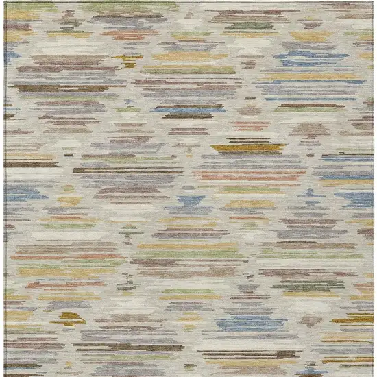 Beige And Ivory Southwestern Washable Indoor Outdoor Area Rug Photo 3