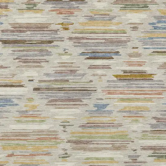 Beige And Ivory Southwestern Washable Indoor Outdoor Area Rug Photo 2