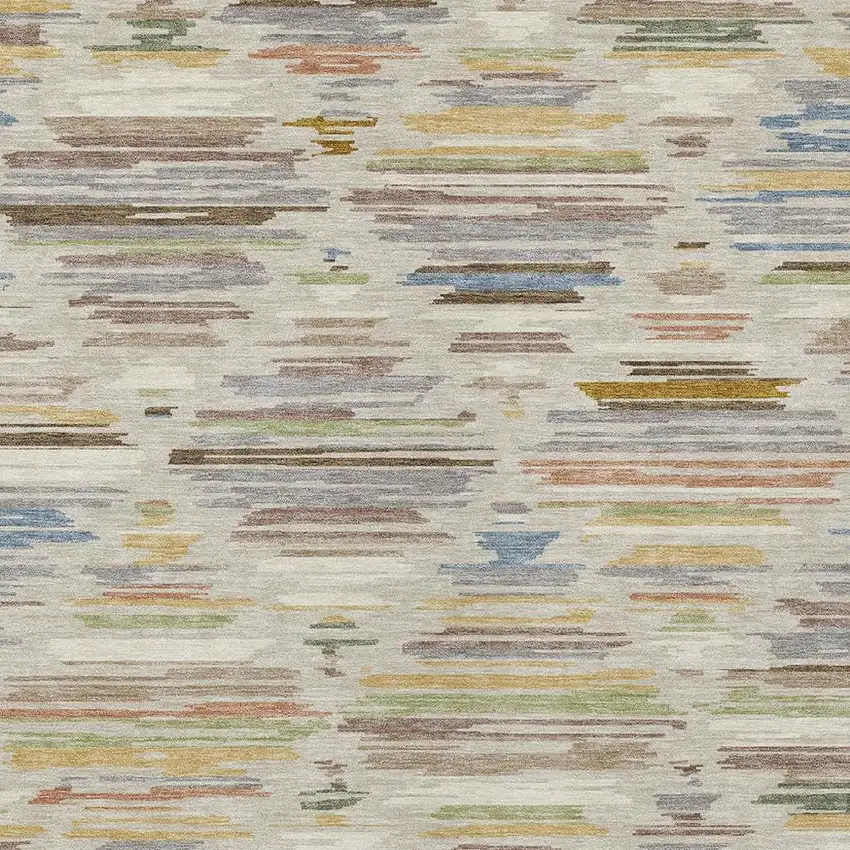 Beige And Ivory Southwestern Washable Indoor Outdoor Area Rug Photo 2