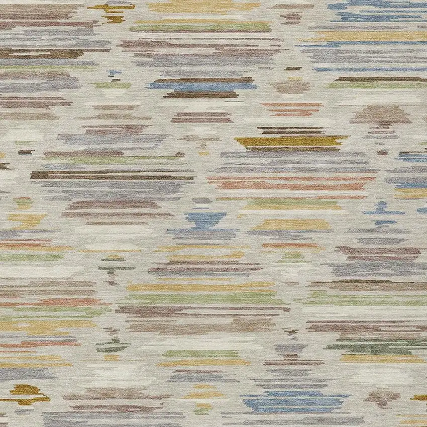 Beige And Ivory Southwestern Washable Indoor Outdoor Area Rug Photo 2