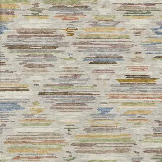 Beige And Ivory Southwestern Washable Indoor Outdoor Area Rug Photo 2