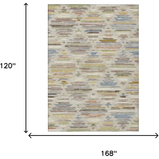 Beige And Ivory Southwestern Washable Indoor Outdoor Area Rug Photo 6