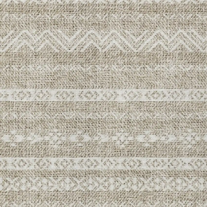 Beige And Ivory Southwestern Washable Indoor Outdoor Area Rug Photo 5