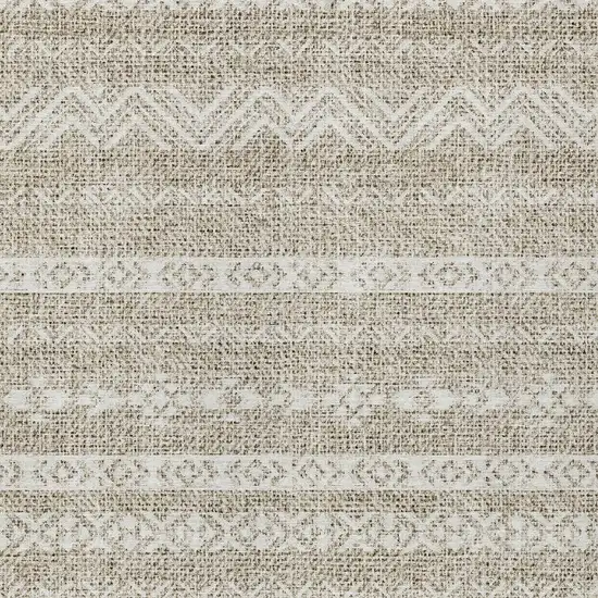 Beige And Ivory Southwestern Washable Indoor Outdoor Area Rug Photo 5