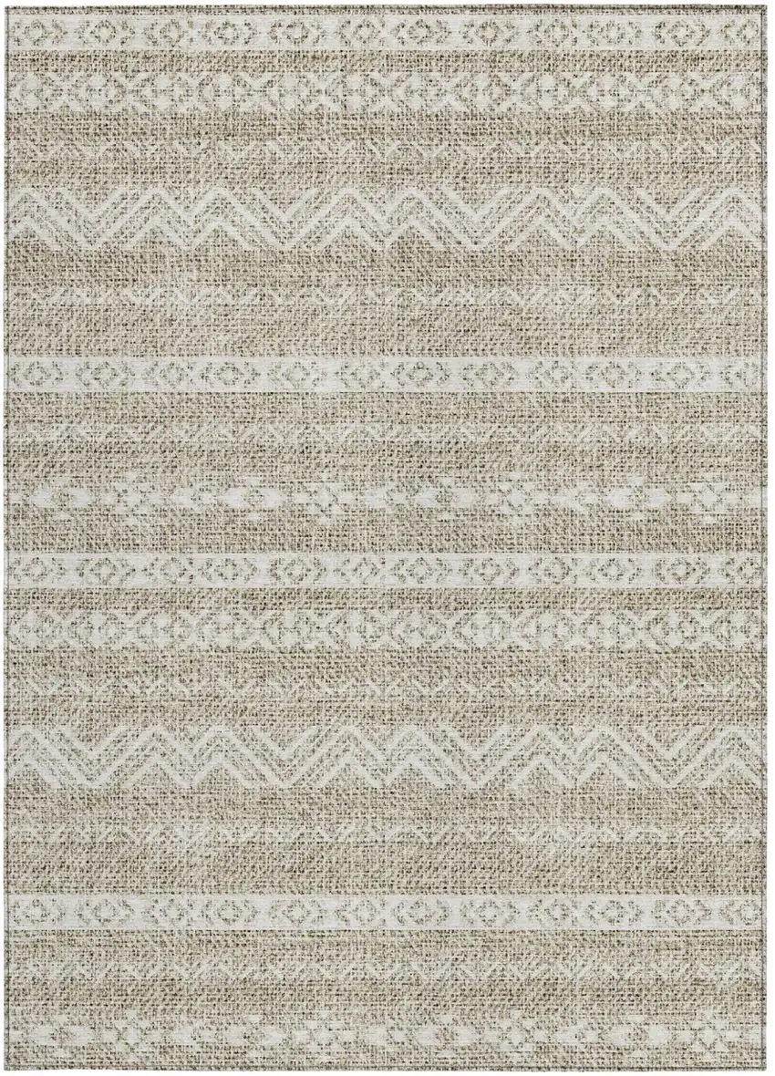 Beige And Ivory Southwestern Washable Indoor Outdoor Area Rug Photo 6