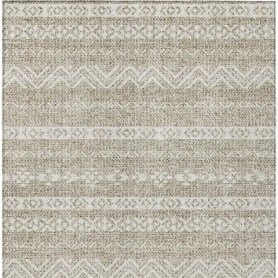 Beige And Ivory Southwestern Washable Indoor Outdoor Area Rug Photo 5