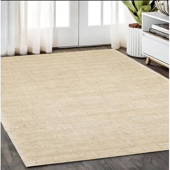 Beige And Ivory Striped Hand Tufted Area Rug Photo 1