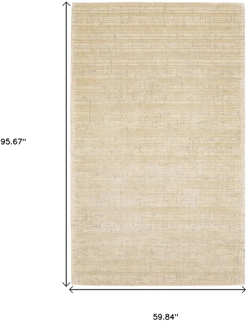 Beige And Ivory Striped Hand Tufted Area Rug Photo 3