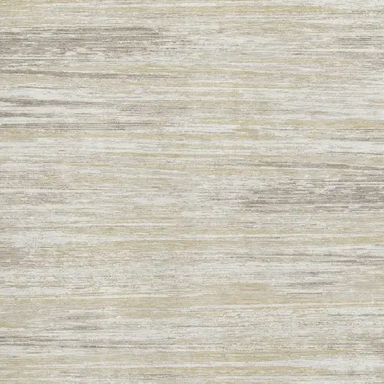 Beige And Ivory Striped Washable Area Rug With UV Protection Photo 3