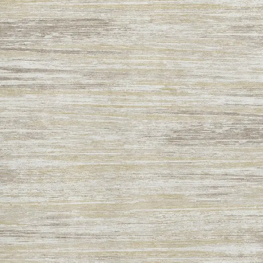 Beige And Ivory Striped Washable Area Rug With UV Protection Photo 3