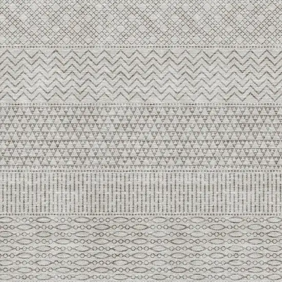 Beige And Ivory Striped Washable Area Rug With UV Protection Photo 2