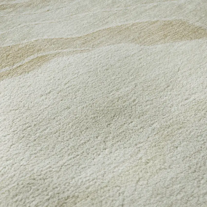 Beige And Ivory Striped Washable Area Rug With UV Protection Photo 9