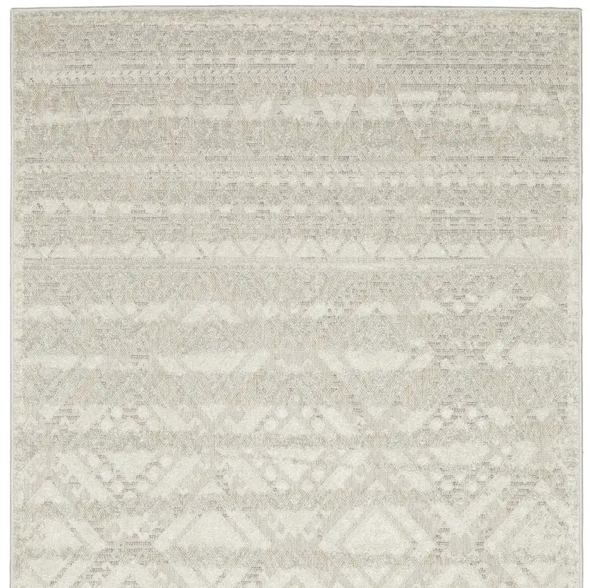 Beige And Ivory Tribal Area Rug Photo 7