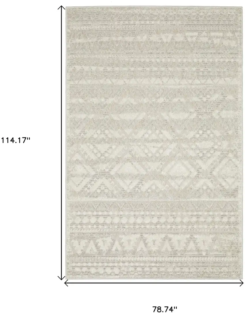 Beige And Ivory Tribal Area Rug Photo 3